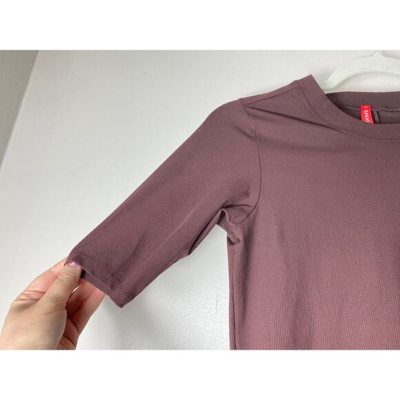 NWT SPANX BODYSUIT BROWN MINIMALIST ELEVATED BASICS STRETCHY CASUAL PREPPY - Picture 9 of 12